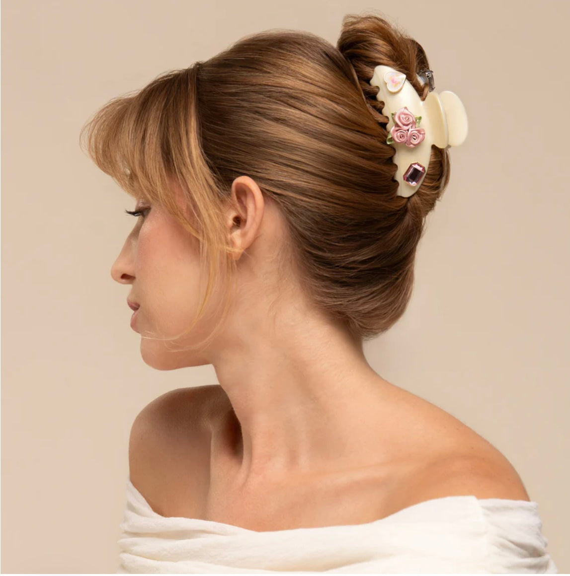 Kitsch hårklype beige kitschpop